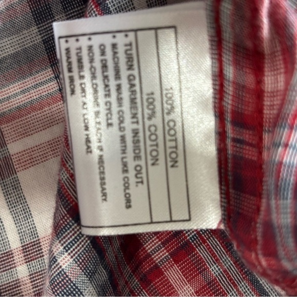 Ariat Women Plaid Western Shirt Metal Snap Front Studded Red/White/Blue Cotton M - Picture 10 of 11